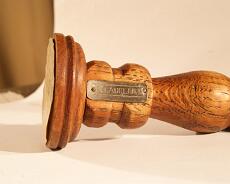 DSC00435 Small candlesticks made from wood taken from old St Laurence bell frame replaced in 1950s